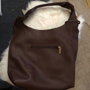 Leather hobo bag- burgundy